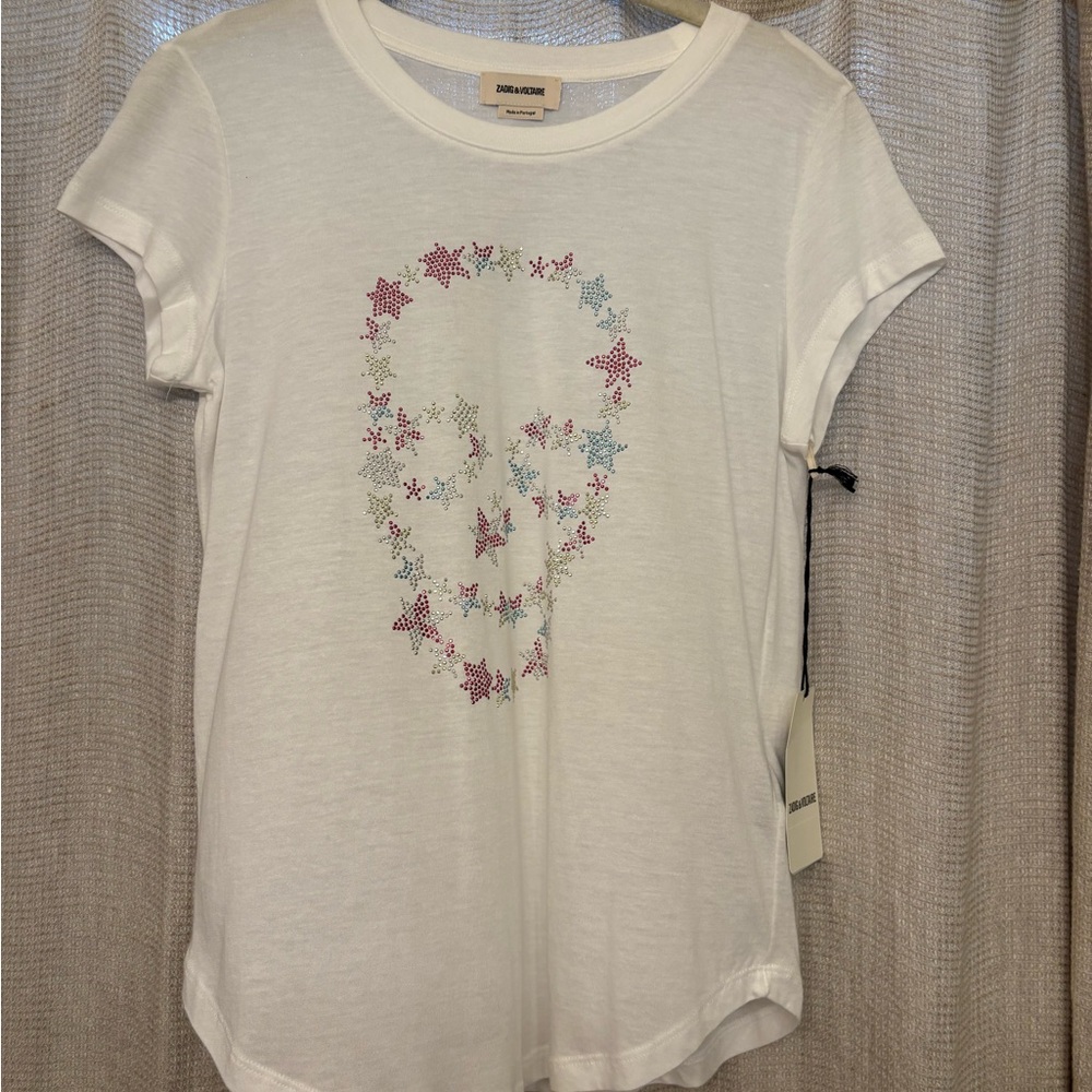 Zadig & Voltaire White Star Skull Tee